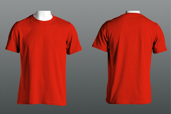 Red T-Shirt Front and Back