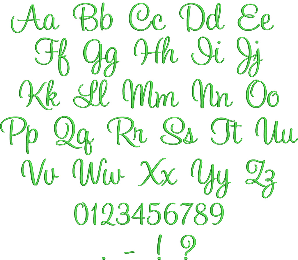 Script Embroidery Fonts Script Embroidery Fonts