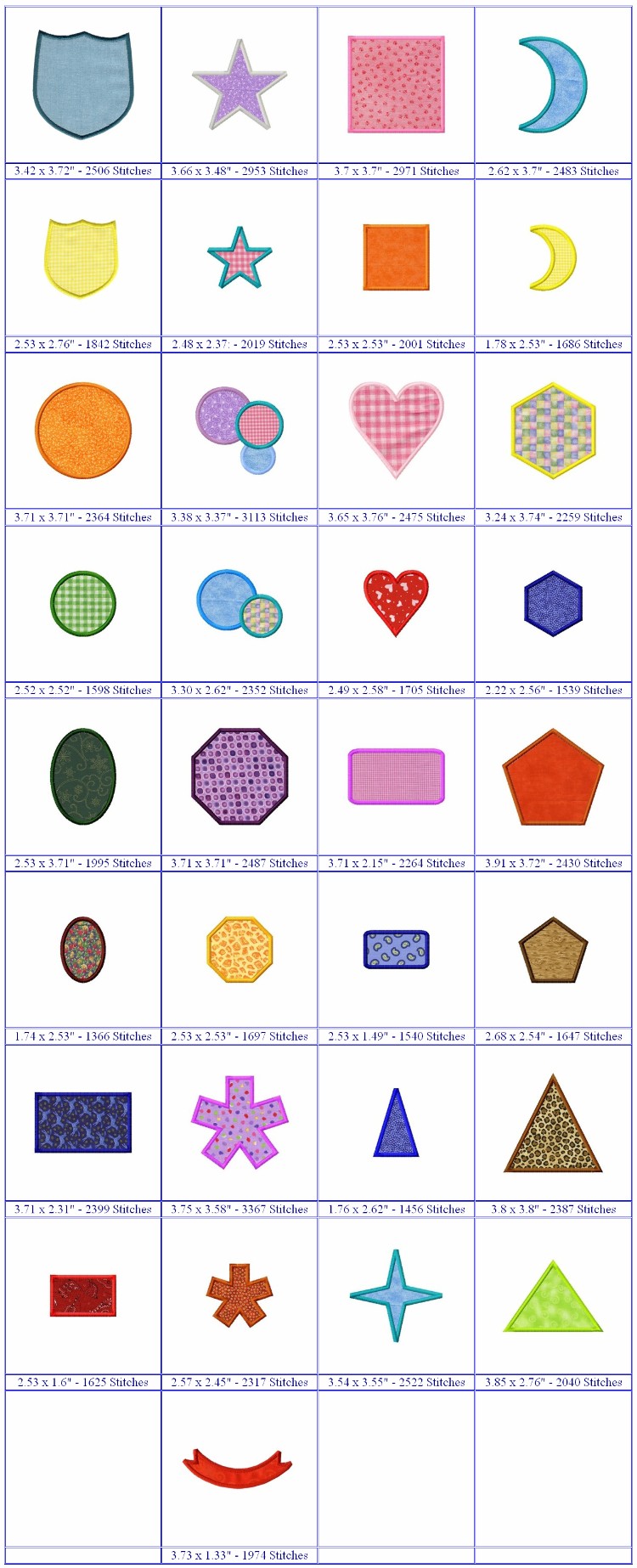 Simple Applique Shapes