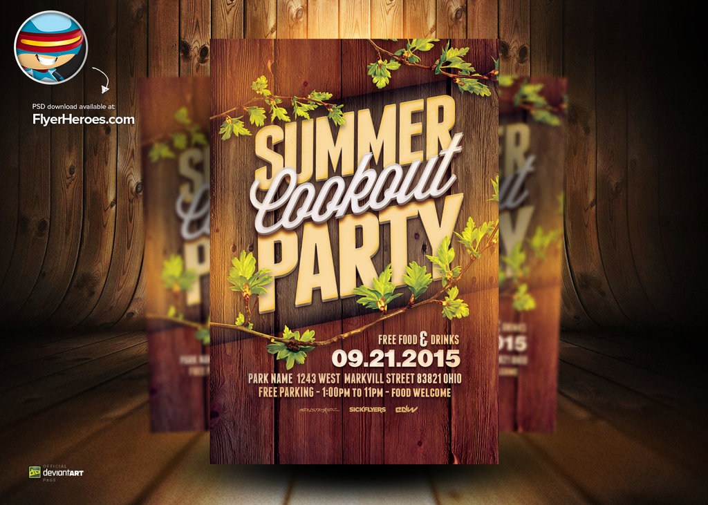 Summer Cookout Flyer Templates