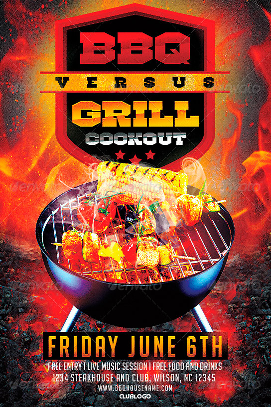 Summer Cookout Flyer Templates