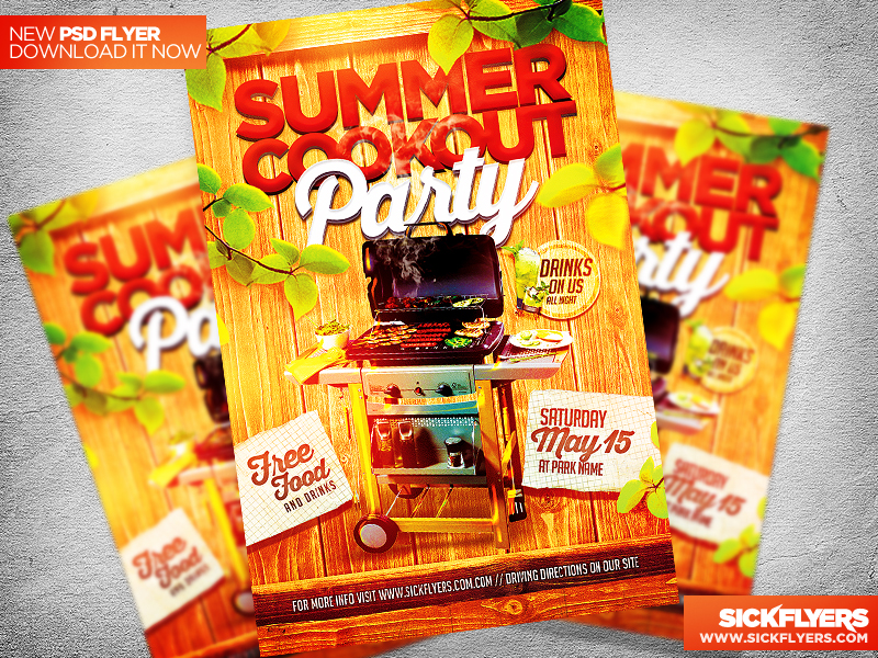 Summer Cookout Flyer Templates