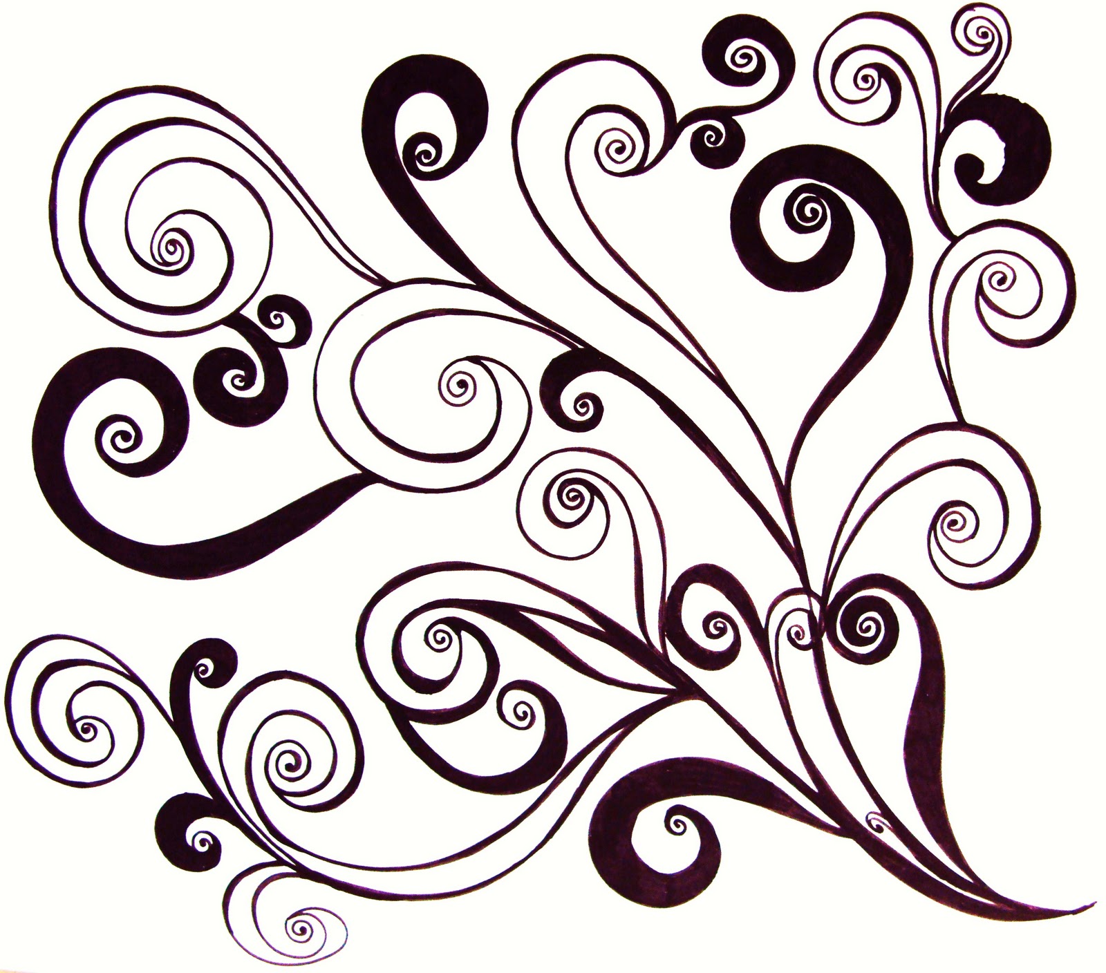 Swirl Designs Black and White Patterns