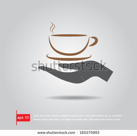 Vector Hand Holding Cup of Coffee
