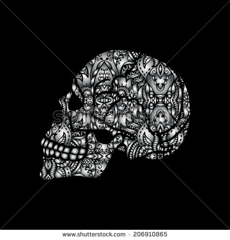 Vector Skull and Lace Background