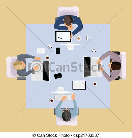 Vector Top View of Business Meeting
