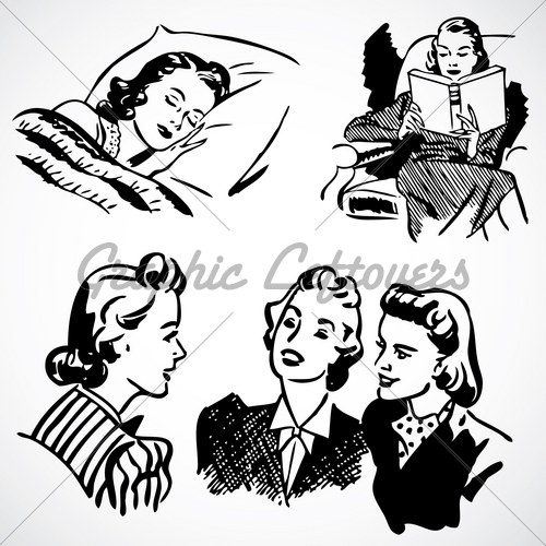 Vintage Women Clip Art