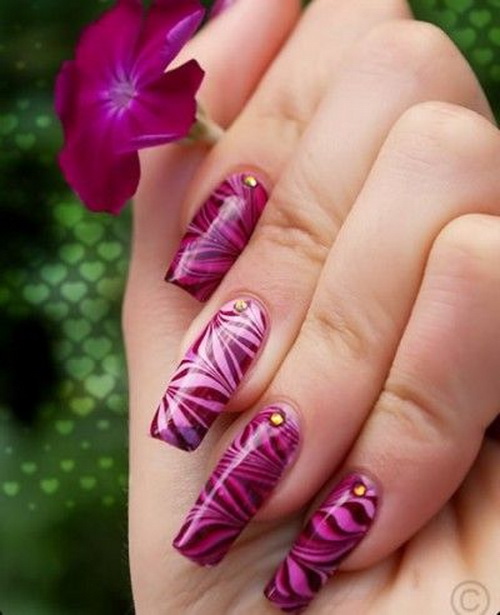 Water Marble Nail Art