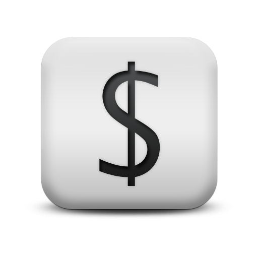 White Dollar Sign Icon