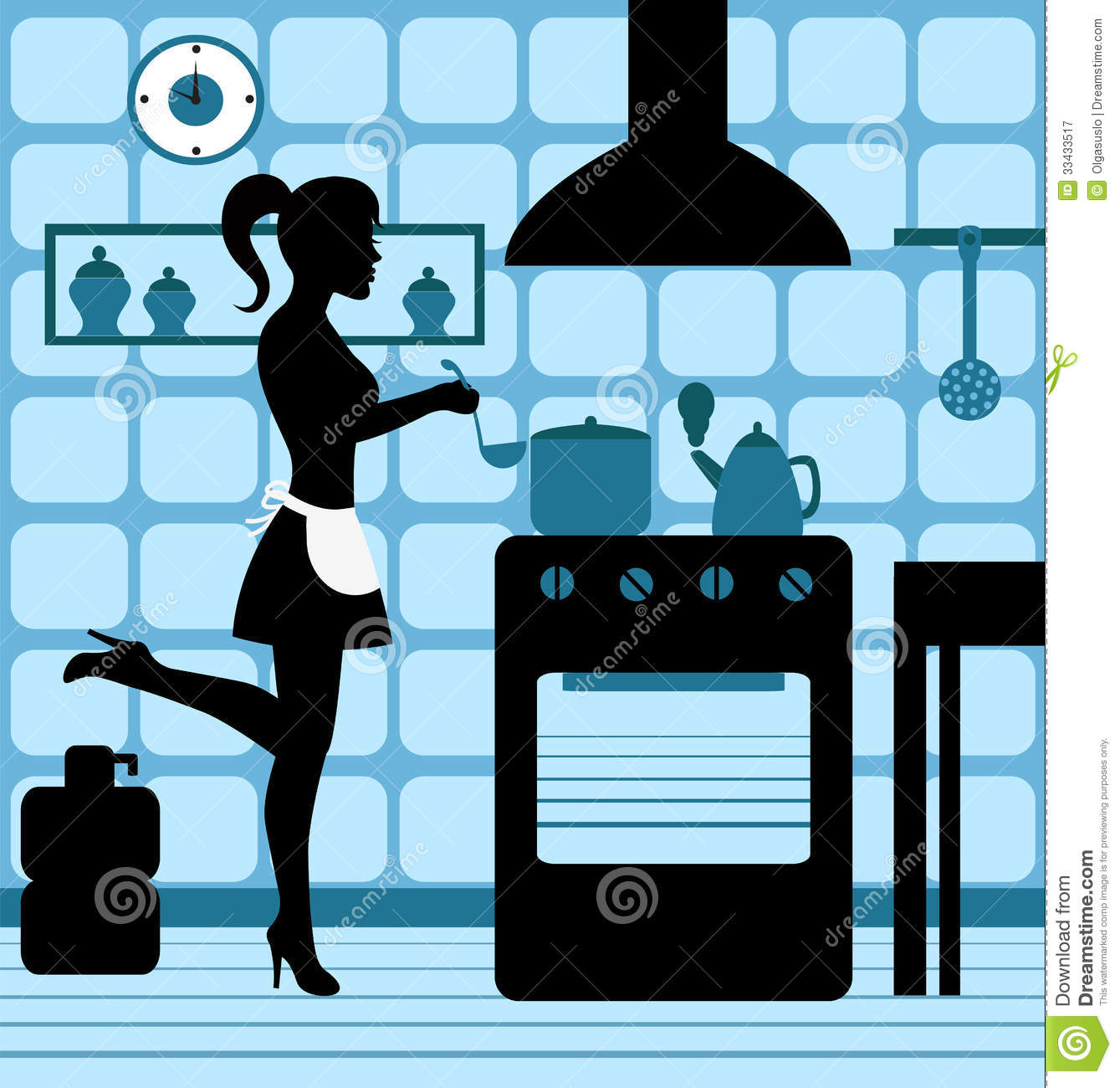 Woman Cooking Silhouette