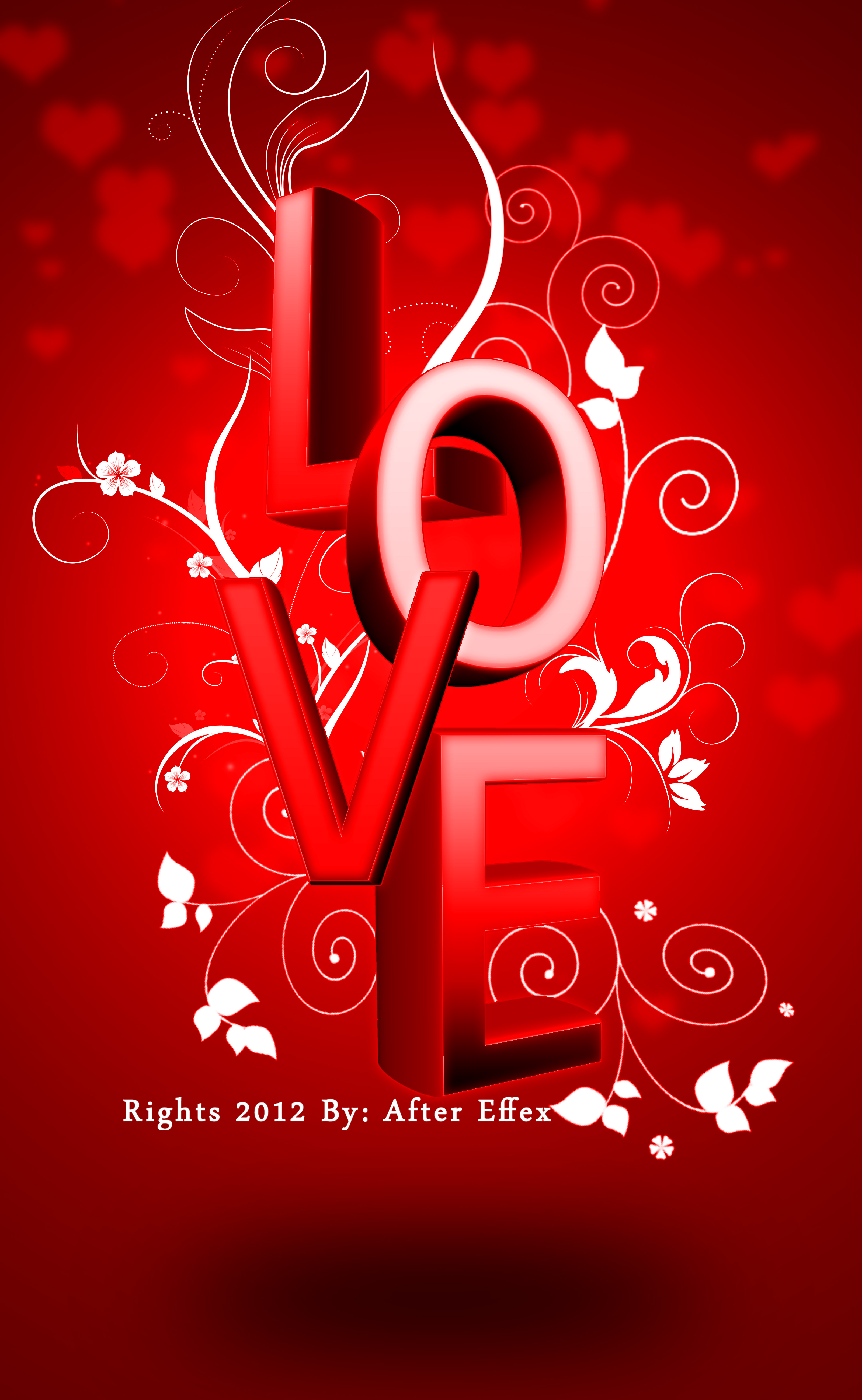 Word Love Background Psd
