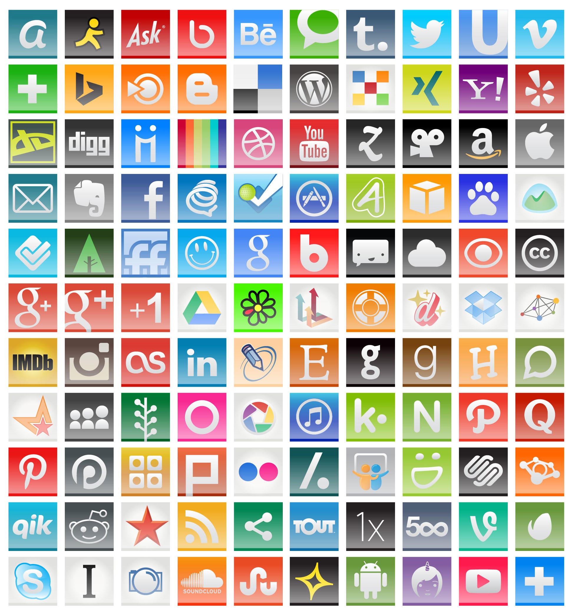 2014 Social Media Icons Vector