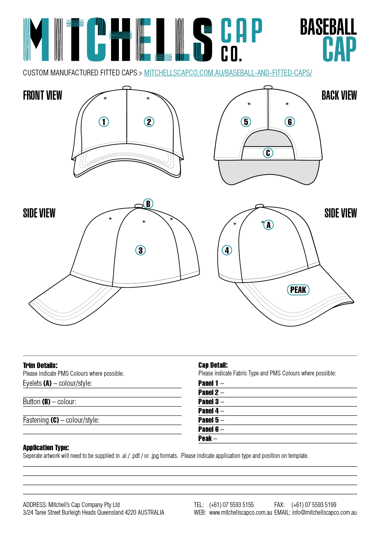 Baseball Cap Design Template