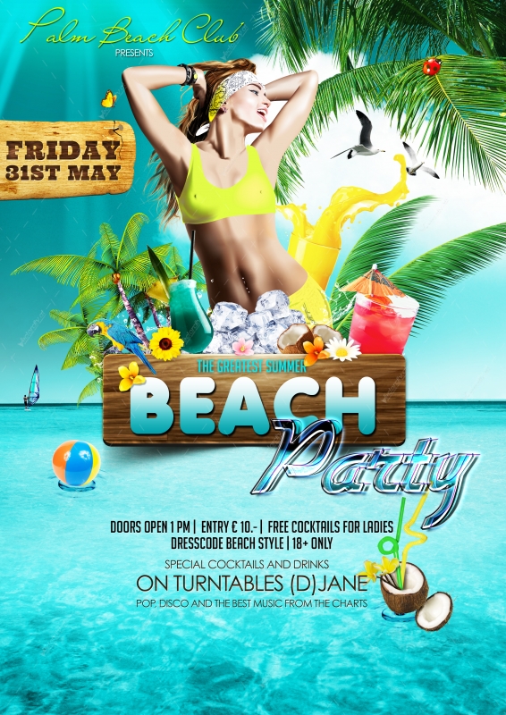 Beach Party Flyer PSD Beach Party Flyer PSD