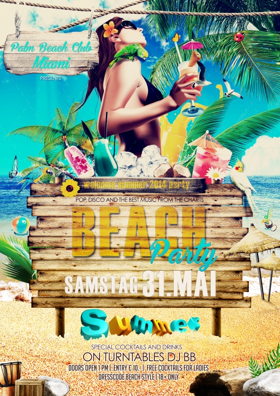 Beach Party Flyer PSD