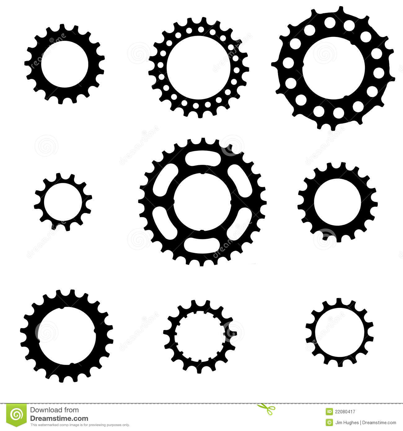 Bicycle Sprocket Vector Clip Art