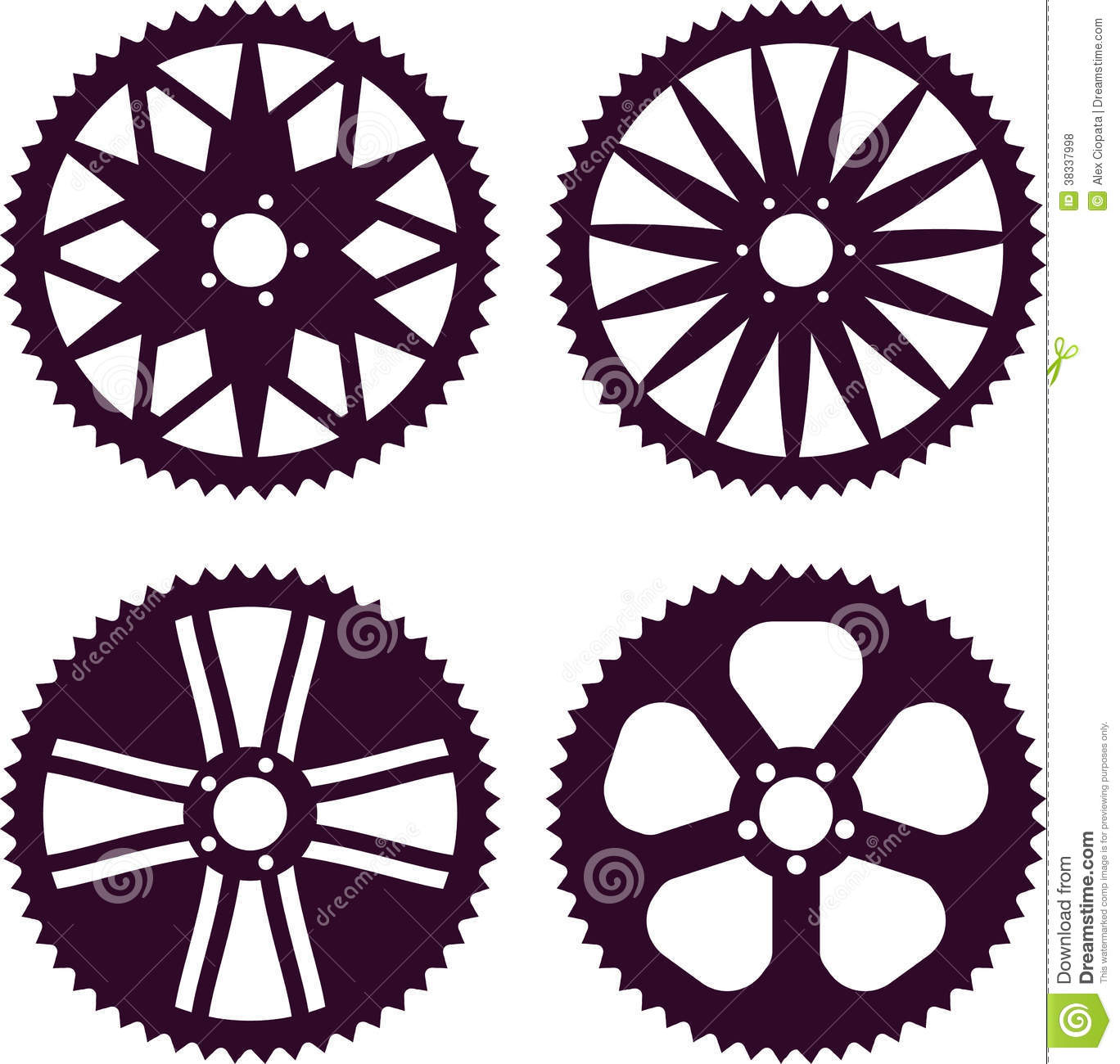 Bicycle Sprocket Vector Clip Art