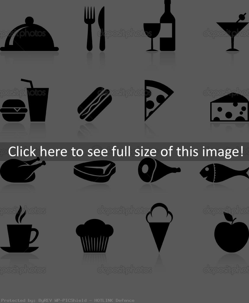 Black and White Food Icons