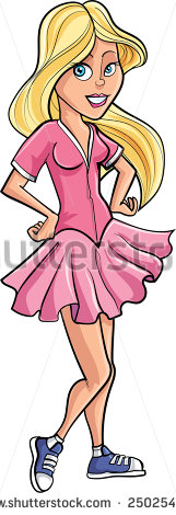 Blonde Cartoon Faries with Pink Hair