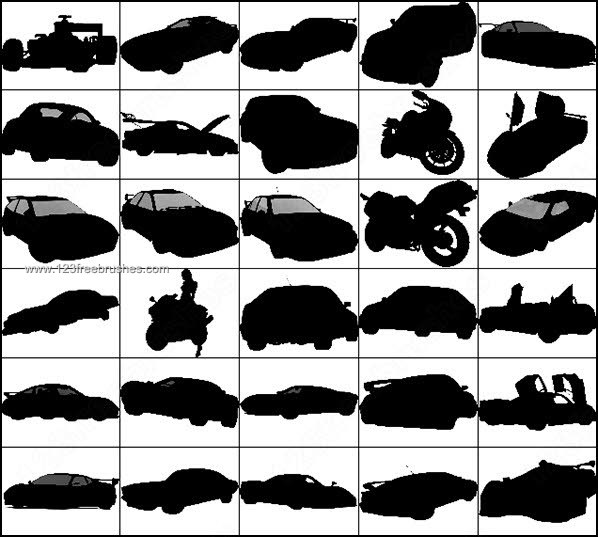 Car Silhouettes Photoshop Brushes