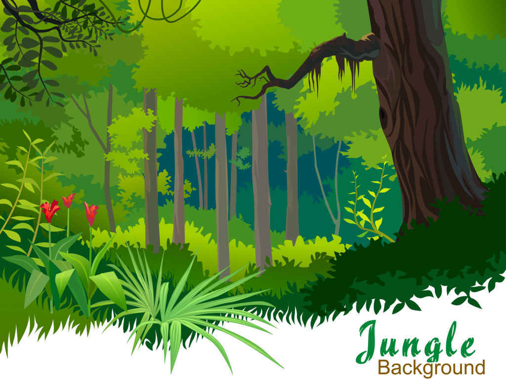 Cartoon Forest Tree Landscape