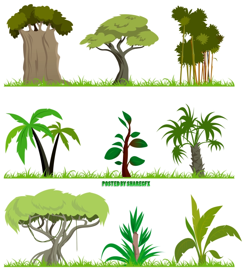 Cartoon Forest Trees