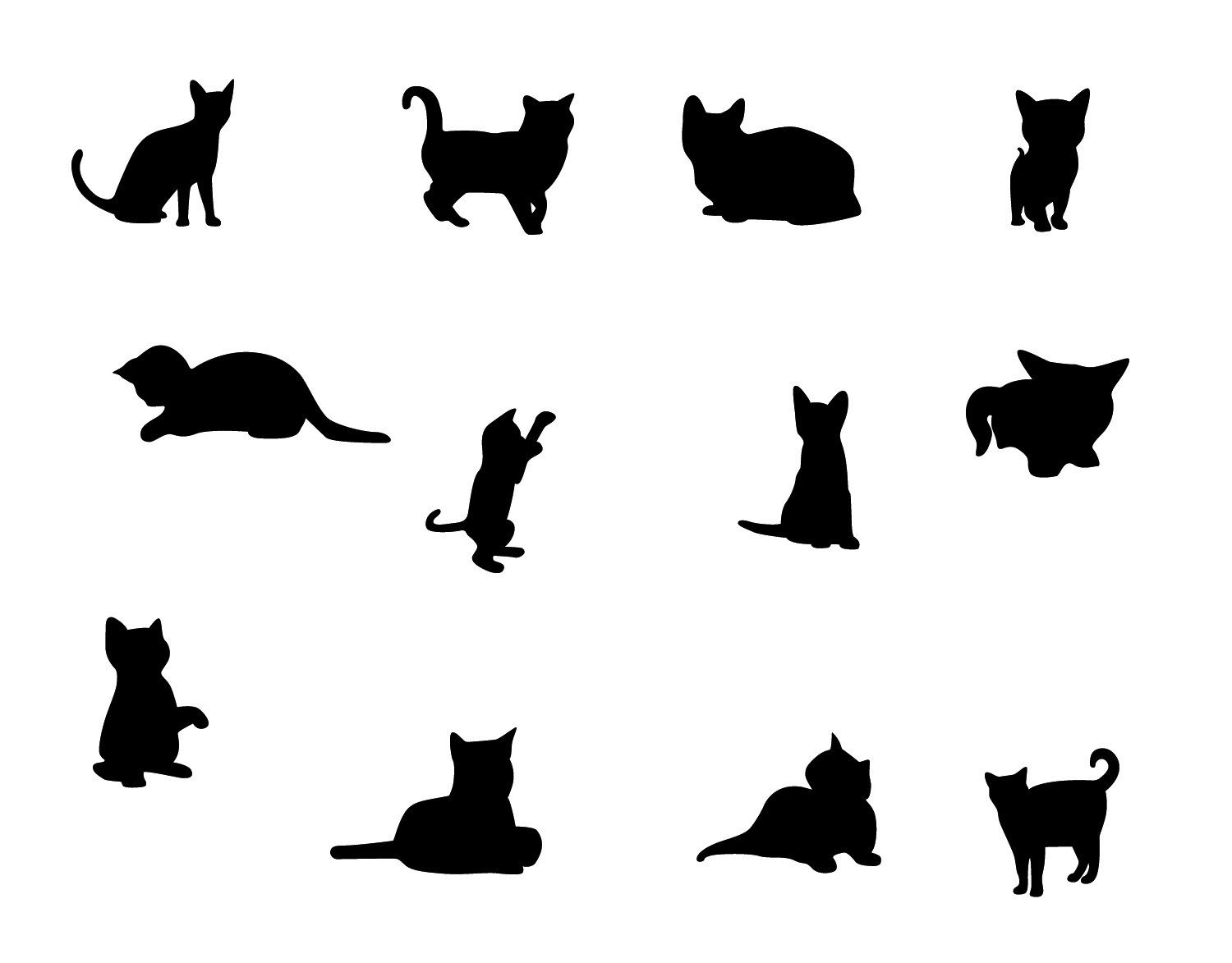 Cats Silhouettes Photoshop Brushes