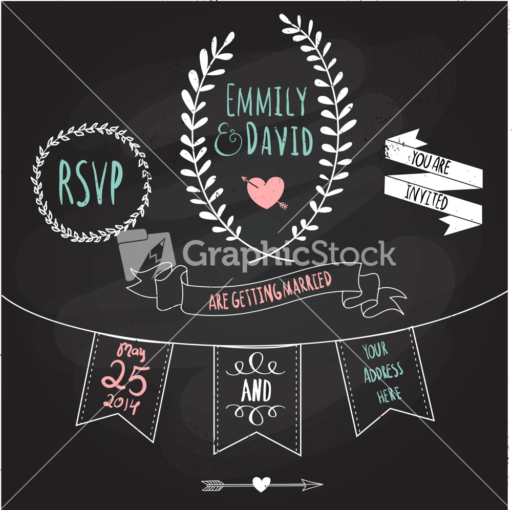 Chalkboard Wedding Invitation Template Free