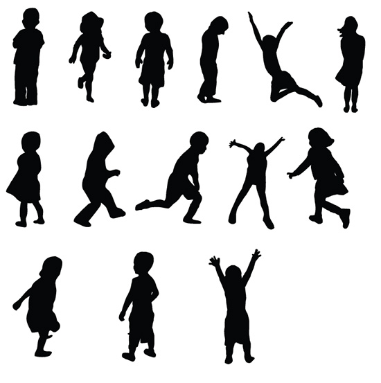 Children Silhouettes Photoshop Brush