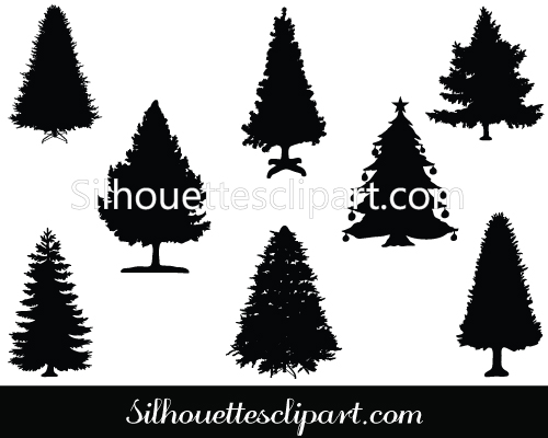 christmas tree silhouette clip art free - photo #21