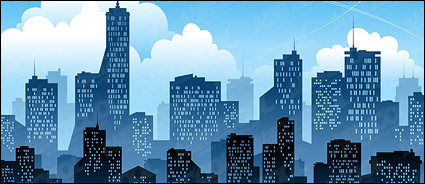 Comic Book City Building Cartoon