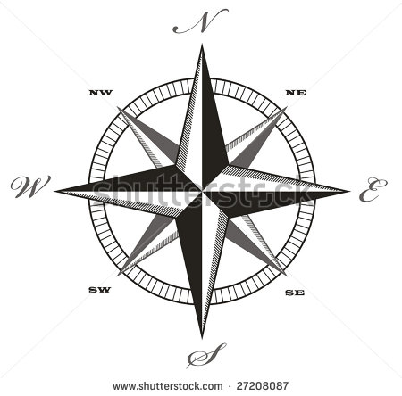 Compass Rose Black