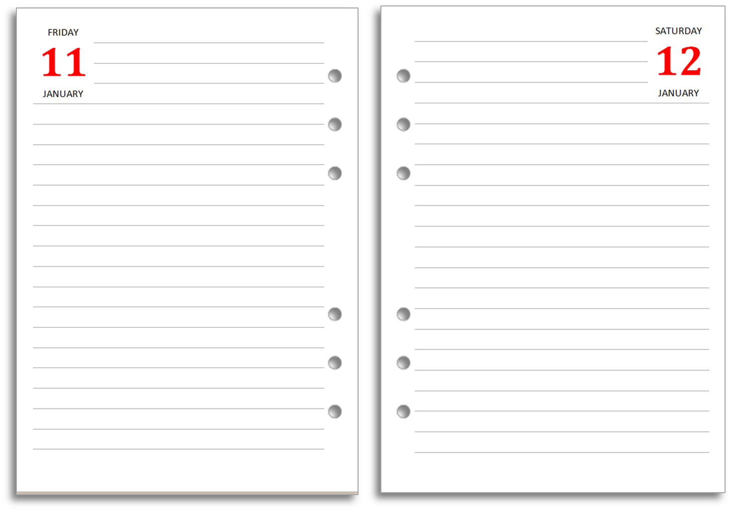 Diary Page Templates Word