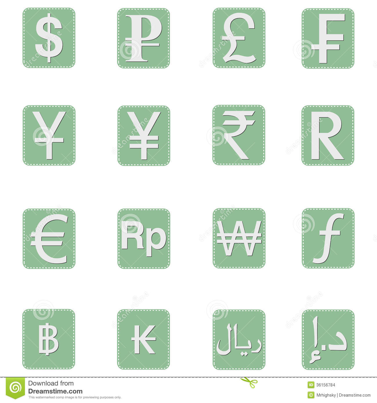 Different Currencies Symbols Money