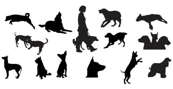 Dog Silhouette Free Vector Art