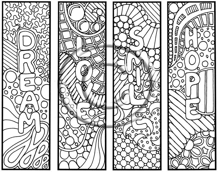 Doodle Coloring Pages Bookmarks