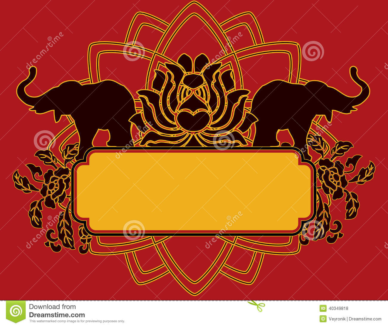 Elephant and Lotus Flower