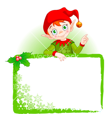 Elf Christmas Border Clip Art