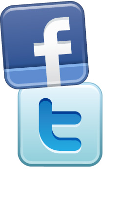 Facebook and Twitter Icons Facebook and Twitter Icons