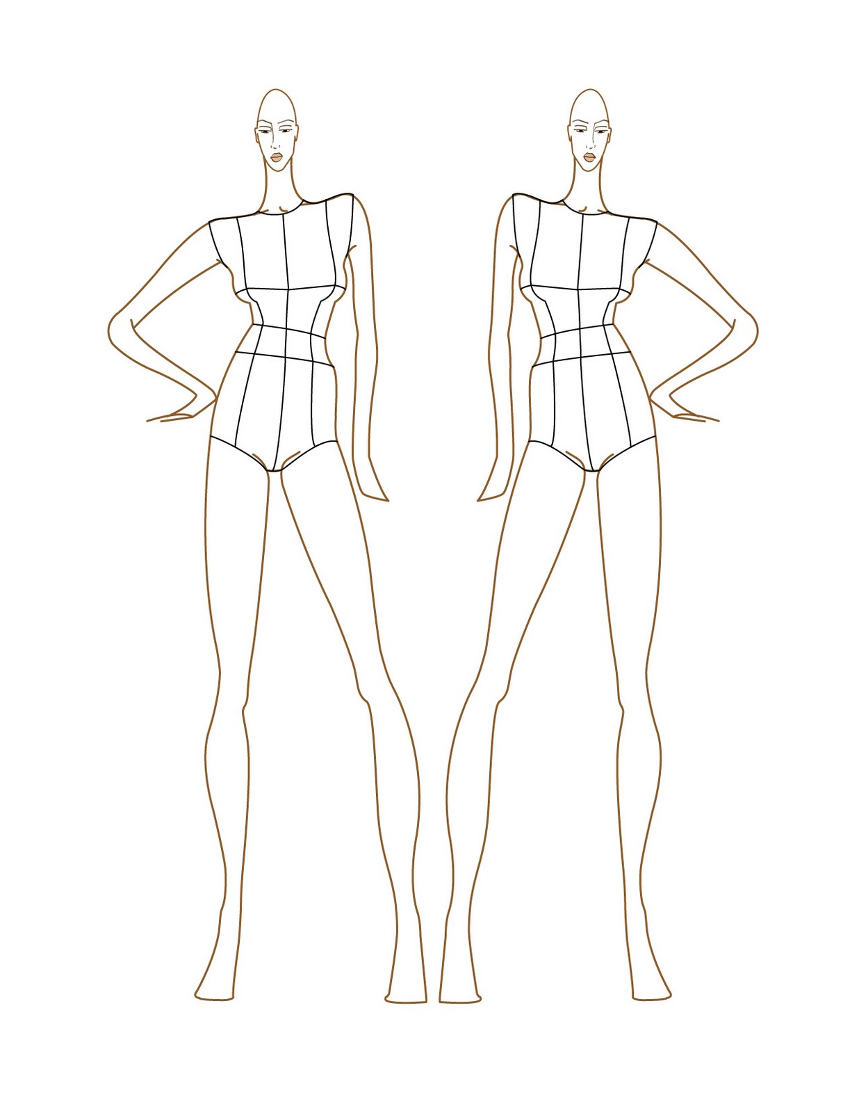 Fashion Design Sketch Figure Templates