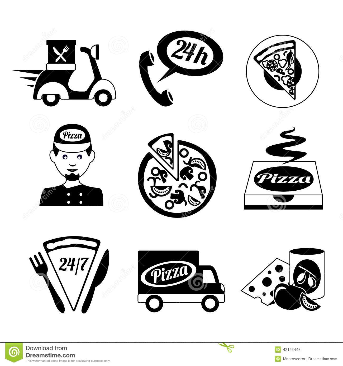 Fast Food Icon Black and White