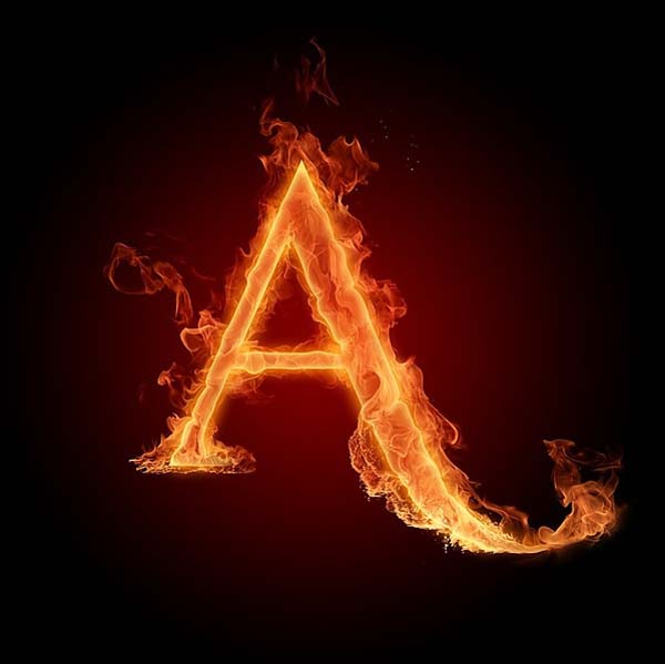 Fire Alphabet Letters