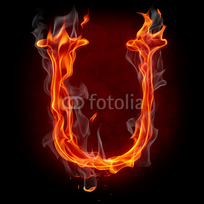 Fire Font Letter U