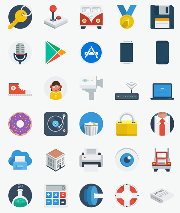 Flat Design Icons Free