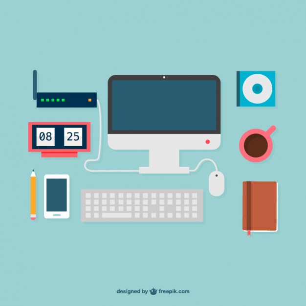 Flat Design Office Graphics Free