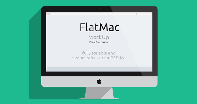 Flat iMac Mockup Vector Flat iMac Mockup Vector