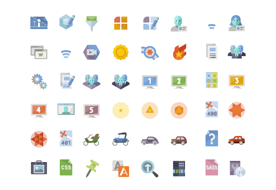 Flat Web Design Icons