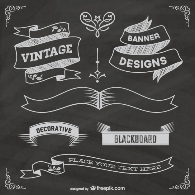 Free Chalkboard Banner Vectors Free Chalkboard Banner Vectors
