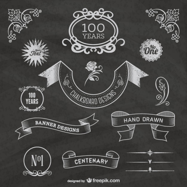 Free Chalkboard Banner Vectors Free Chalkboard Banner Vectors