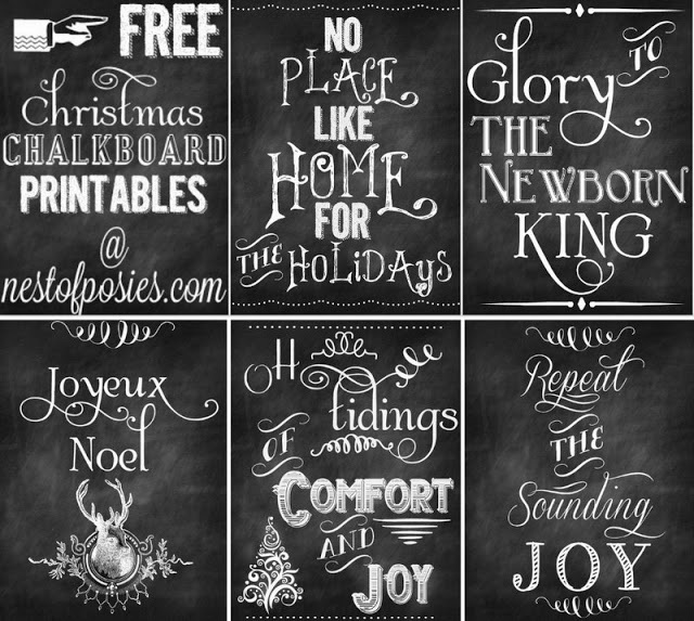 Free Christmas Chalkboard Printables